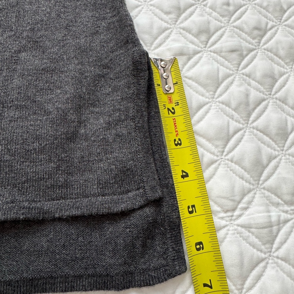 Nicole Richie Charcoal Gray Black Lace Yoke Zip Back Knit Tunic Sweater Sz L - Picture 12 of 15